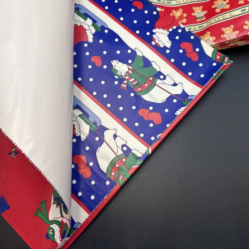 Vintage 1986 Artfaire Toy Wrapping Paper‎ Kit Paper And Bows
